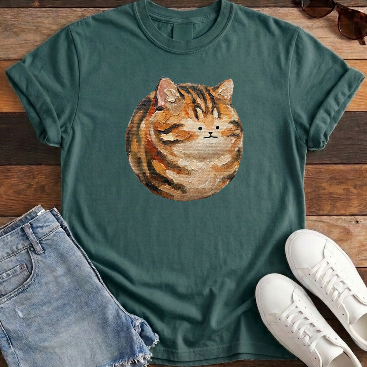 Cat Ball Tee - Blue Spruce