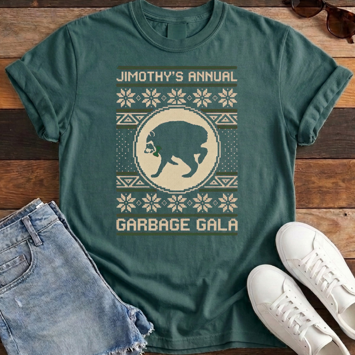 Jimothy's Garbage Gala Tee - Blue Spruce