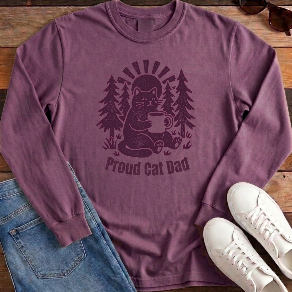 Proud Cat Dad Long Sleeve - Berry