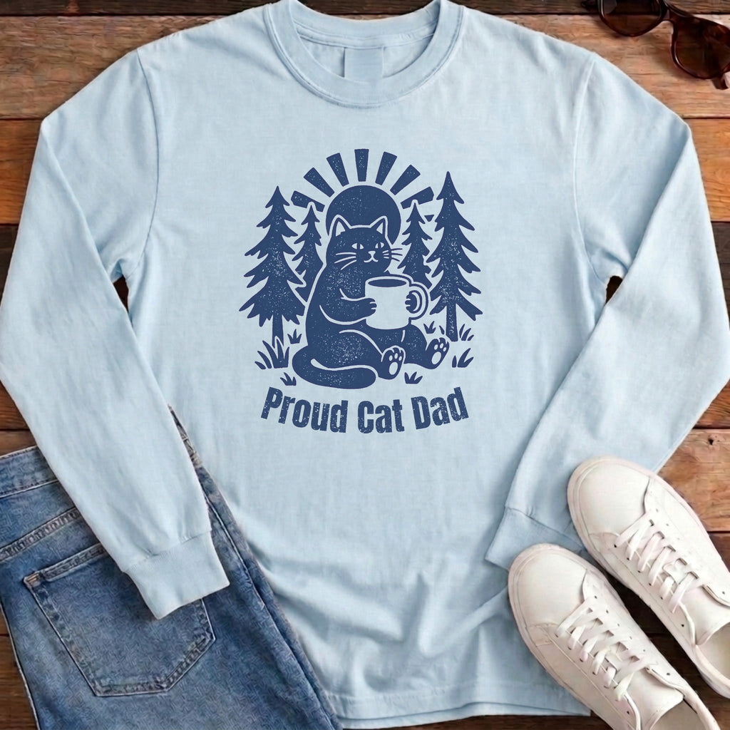 Proud Cat Dad Long Sleeve - Chambray