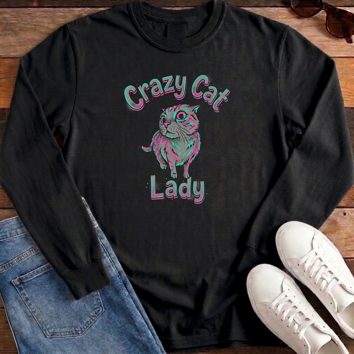 Crazy Cat Lady Long Sleeve - Black