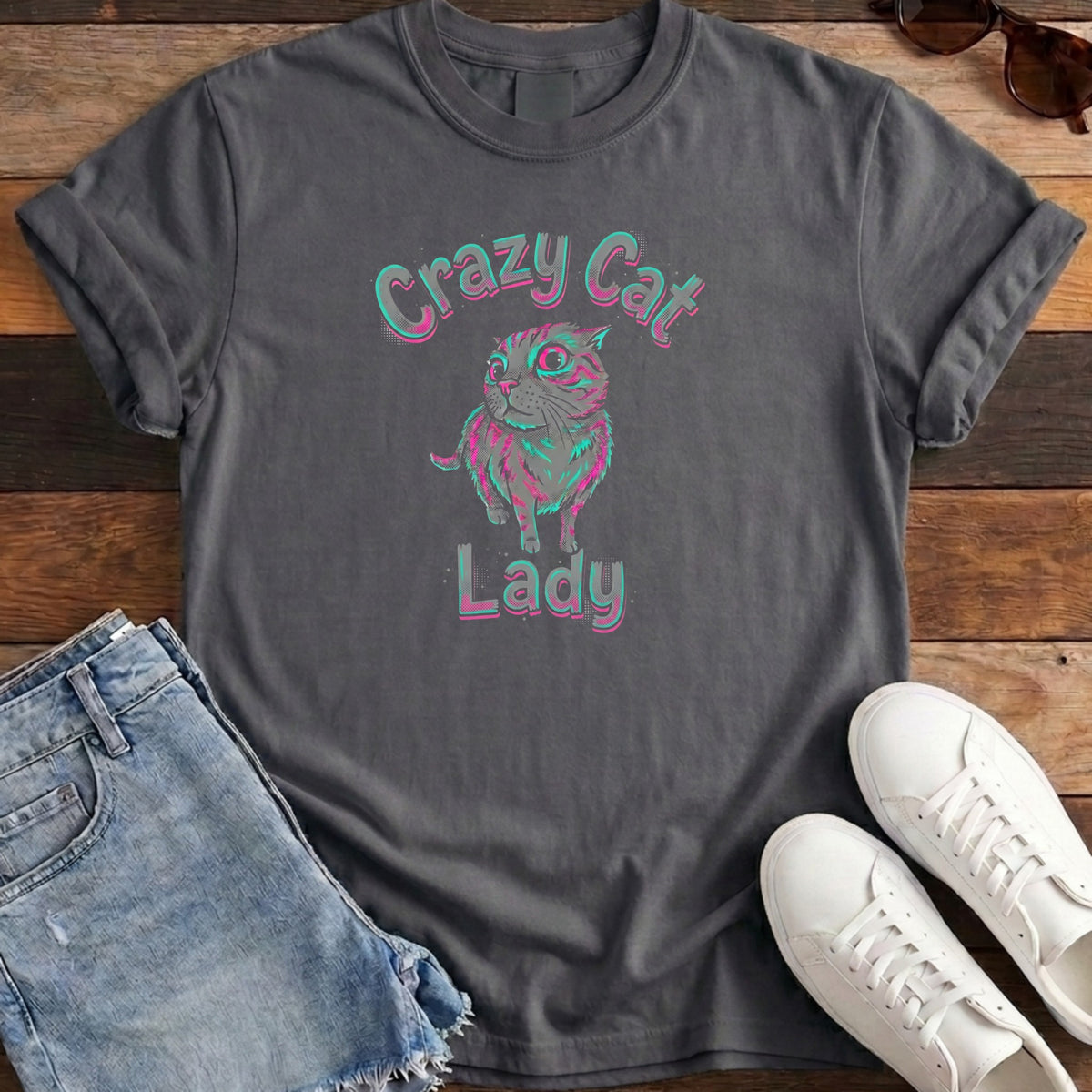 Crazy Cat Lady Tee - Pepper