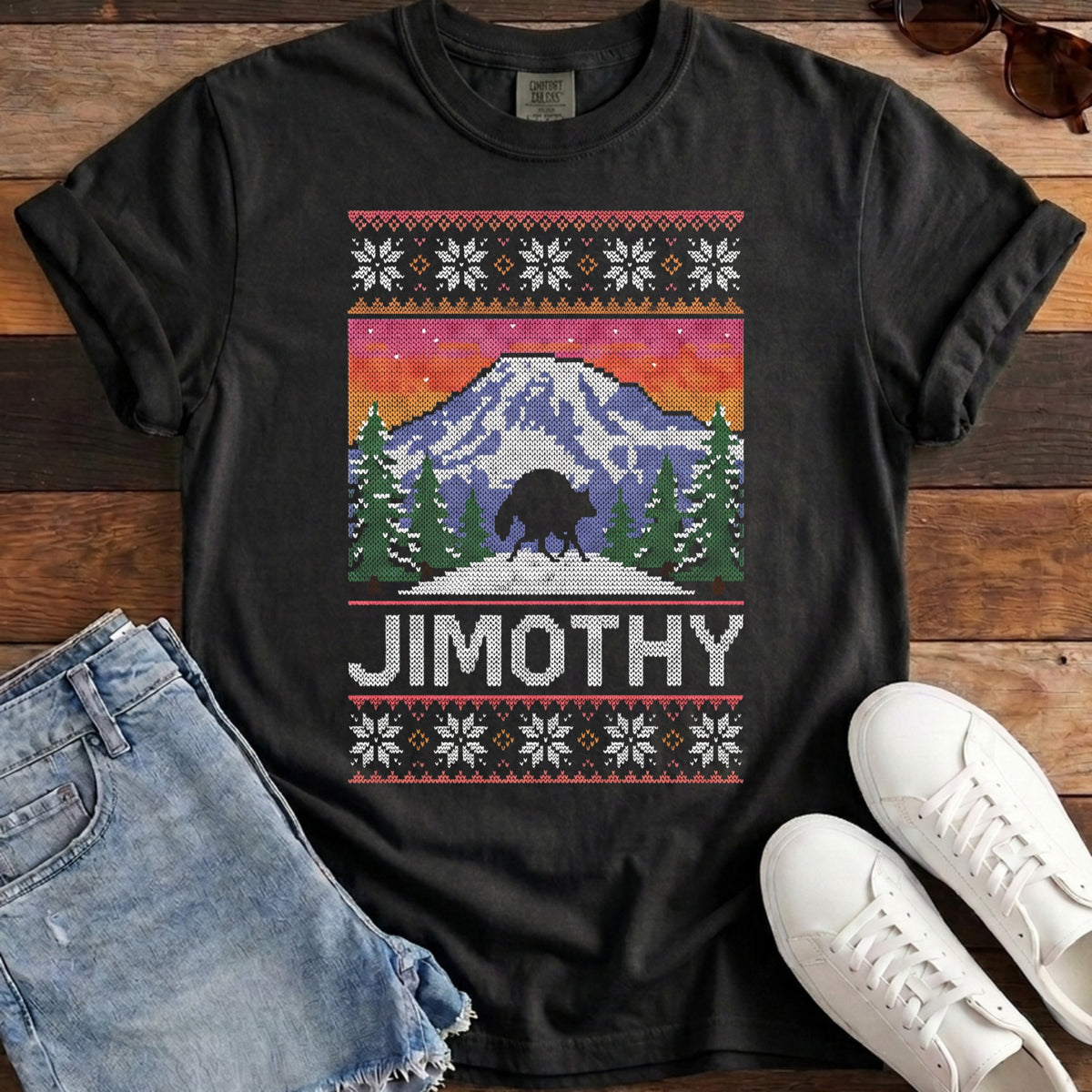 Jimothy Rainier Ugly Sweater Tee - Black