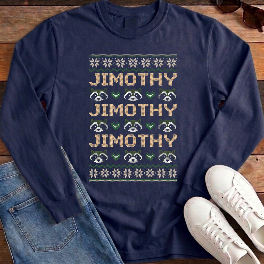 Jimothy Repeat Ugly Sweater Long Sleeve - True Navy