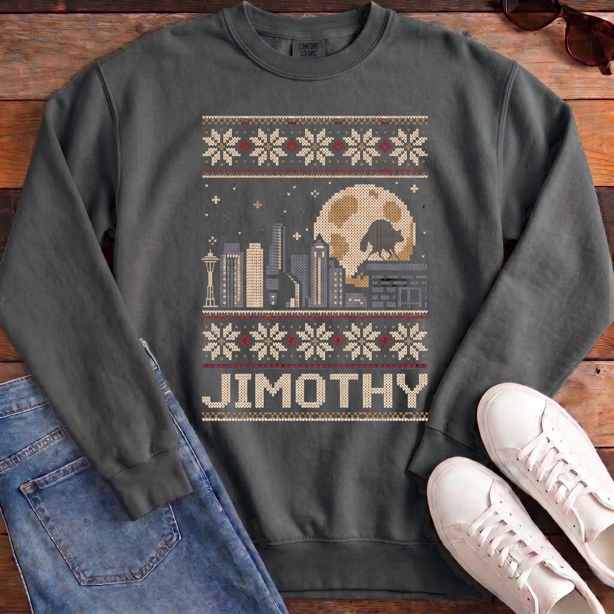 Jimothy City Ugly Sweater Sweatshirt - Pepper