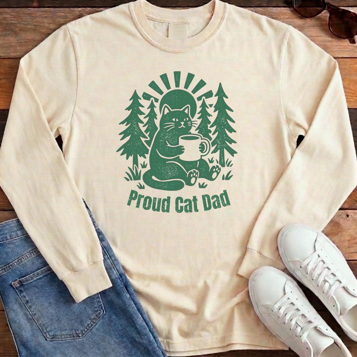 Proud Cat Dad Long Sleeve - Ivory