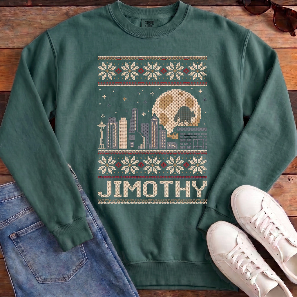 Jimothy City Ugly Sweater Sweatshirt - Blue Spruce