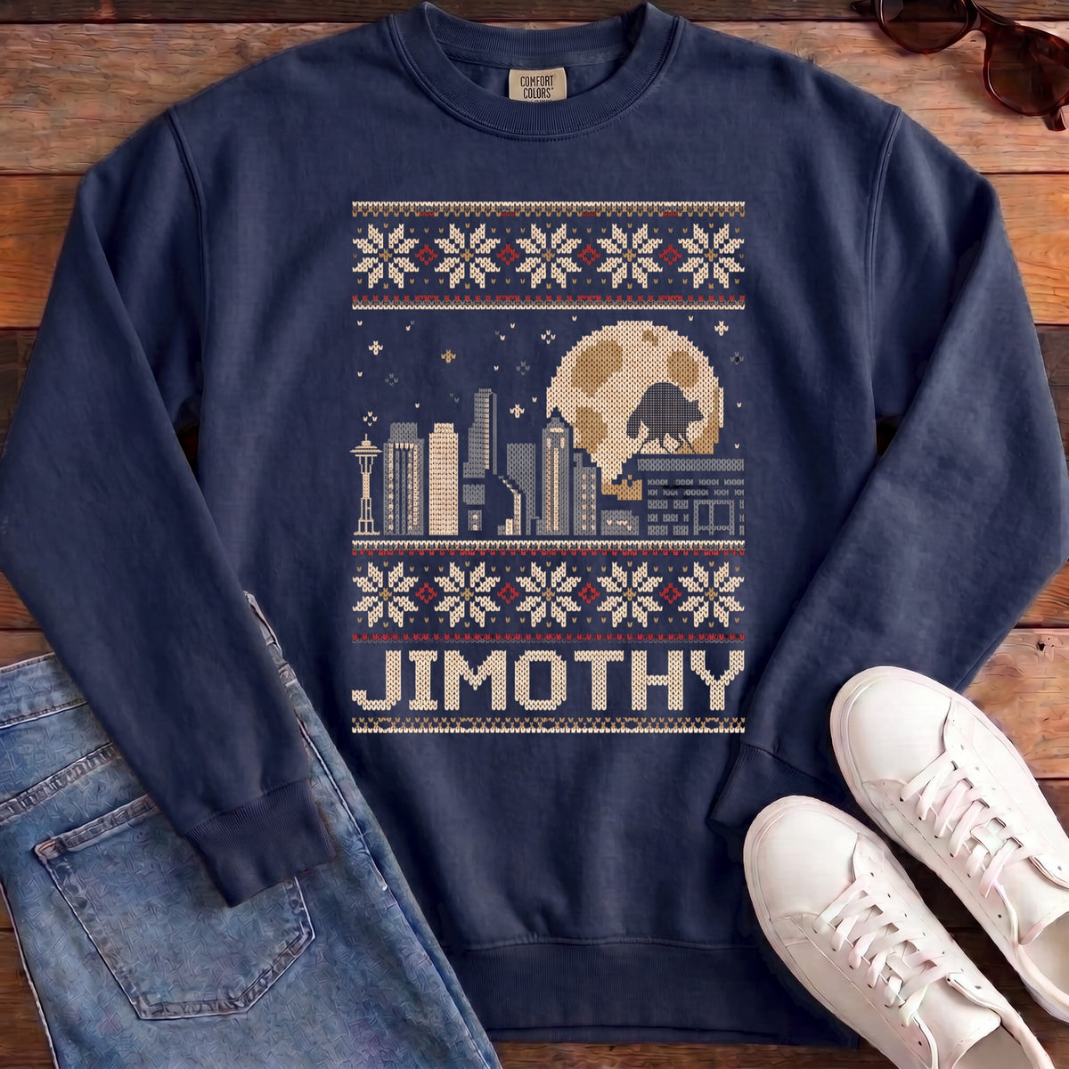 Jimothy City Ugly Sweater Sweatshirt - True Navy