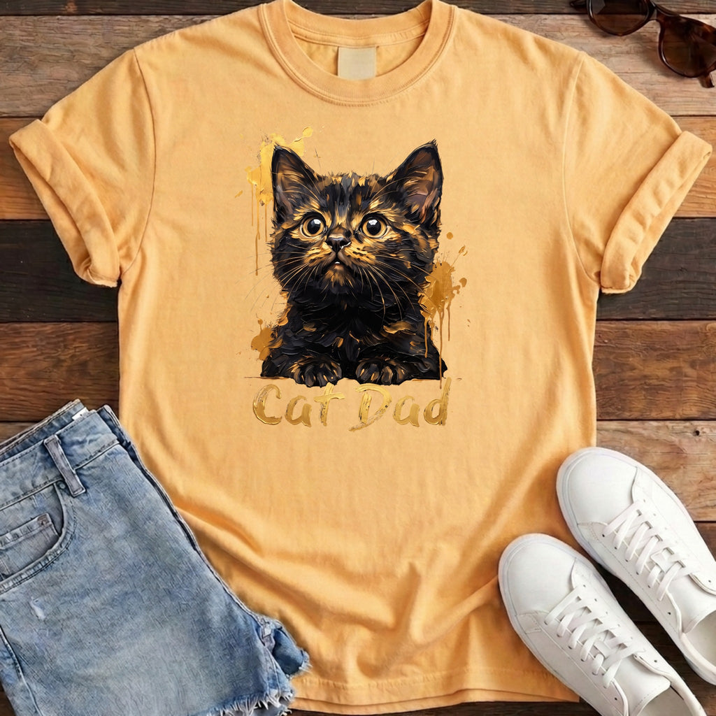 Cat Dad Gold Tee - Citrus