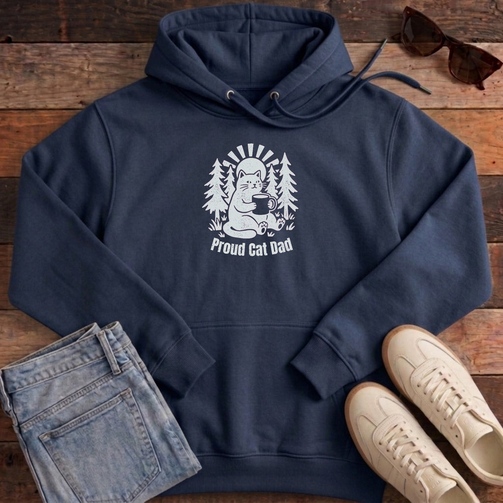 Proud Cat Dad Hoodie - French Navy