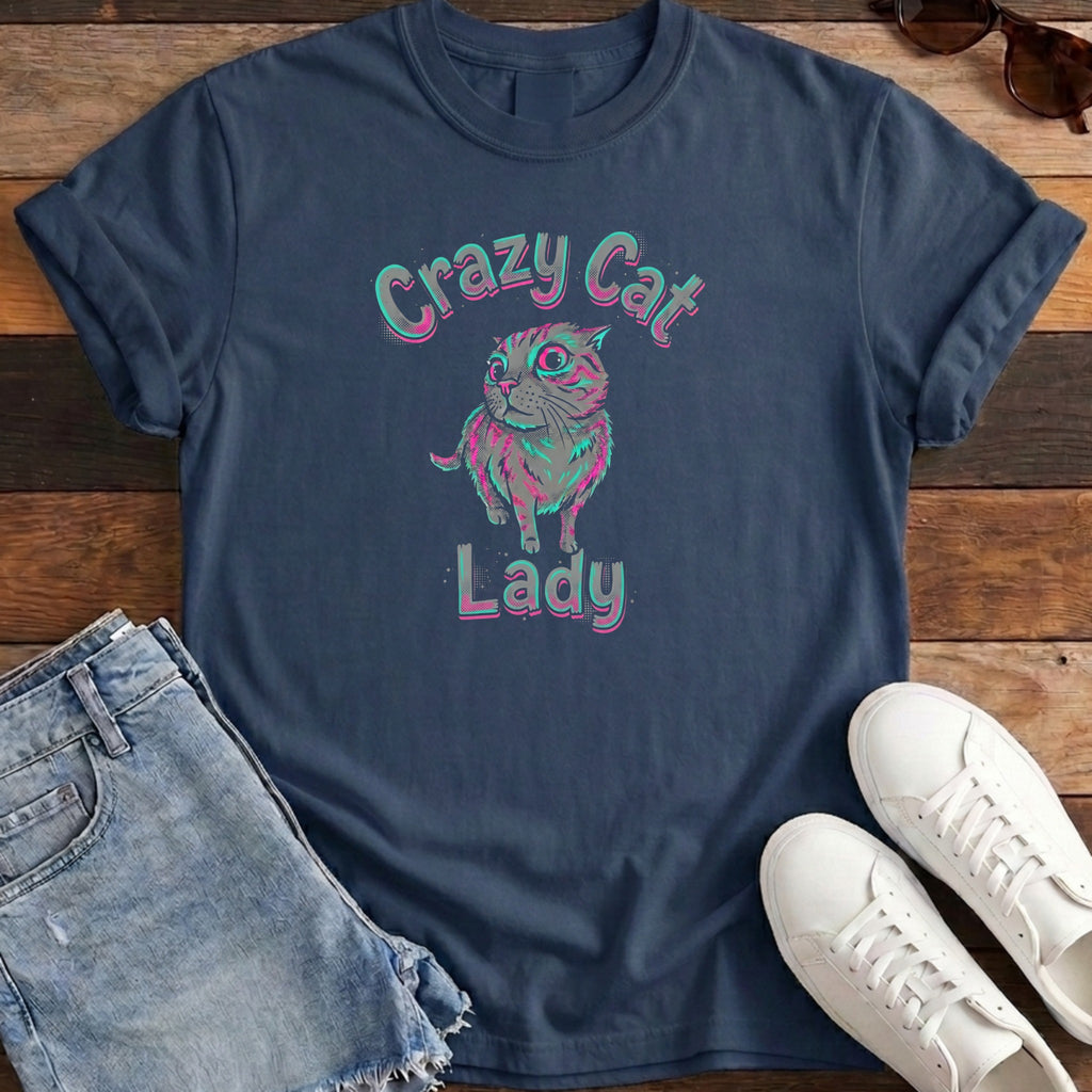 Crazy Cat Lady Tee - True Navy
