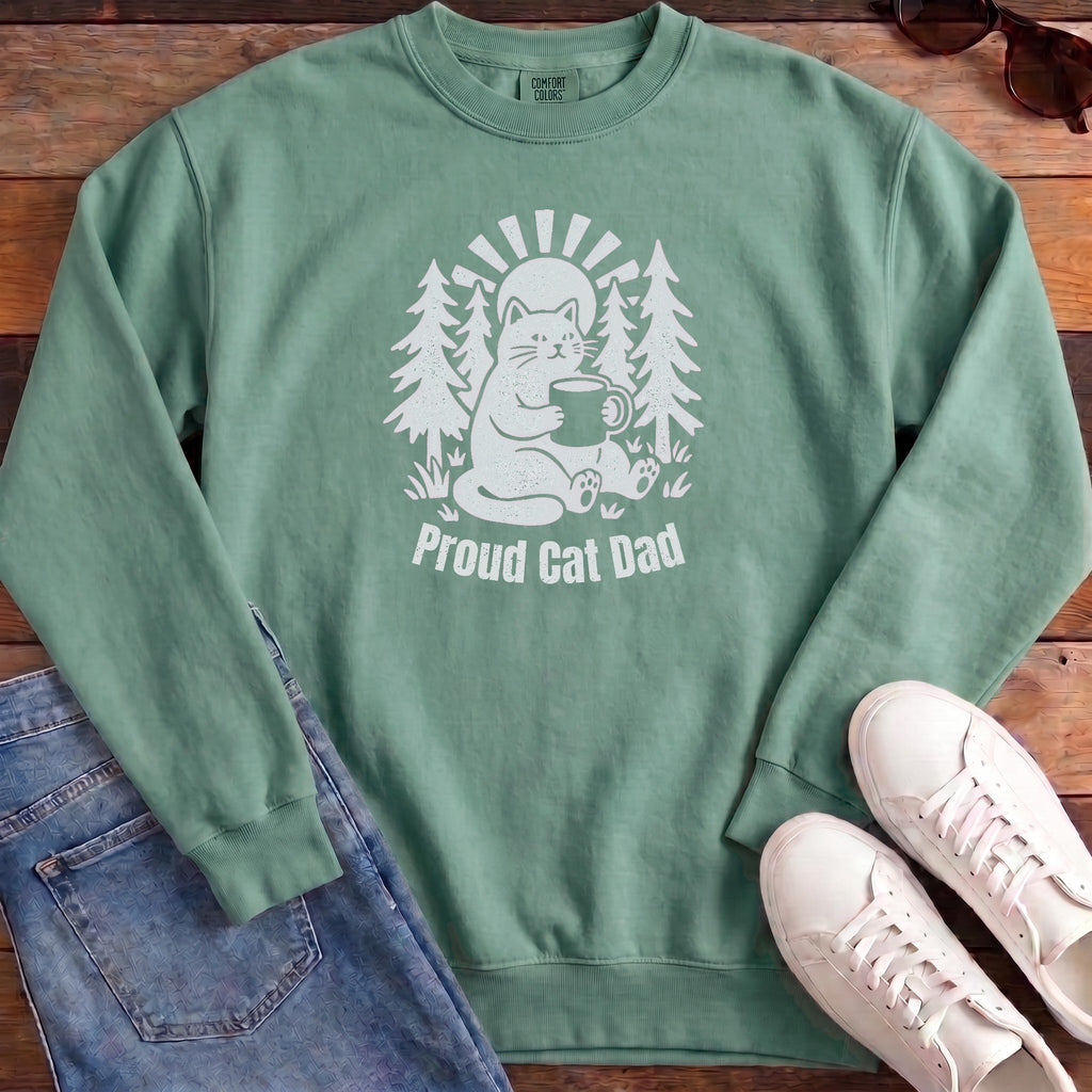 Proud Cat Dad Sweatshirt - Light Green