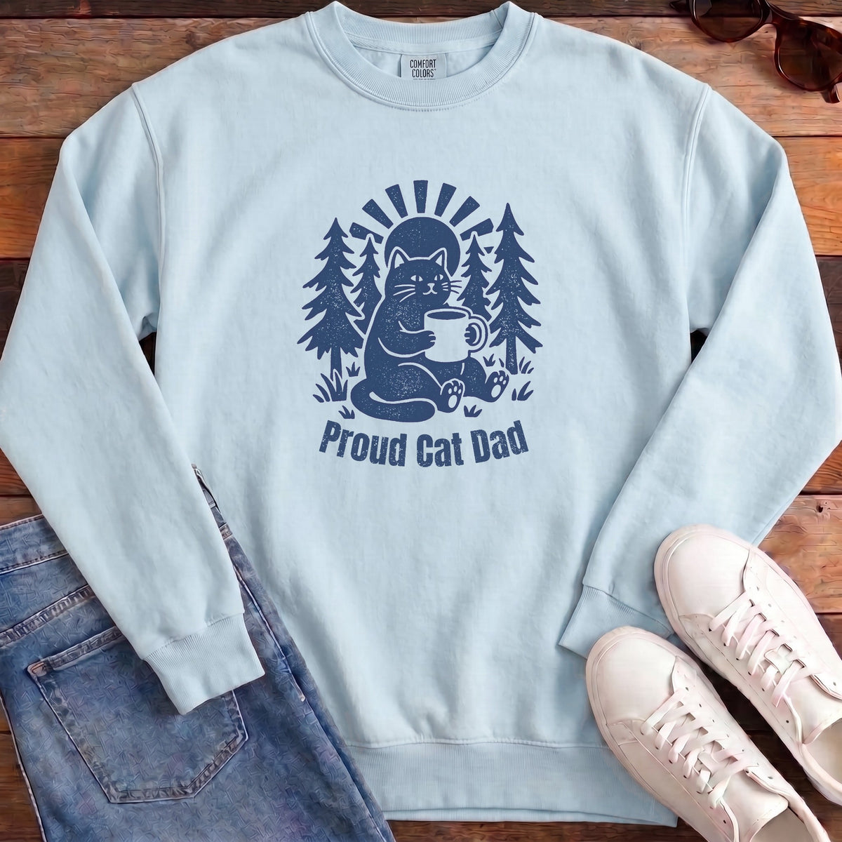 Proud Cat Dad Sweatshirt - Chambray
