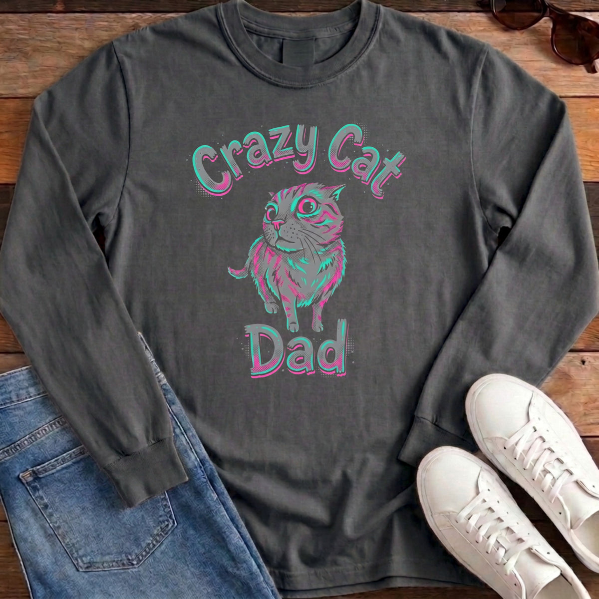 Crazy Cat Dad Long Sleeve - Pepper