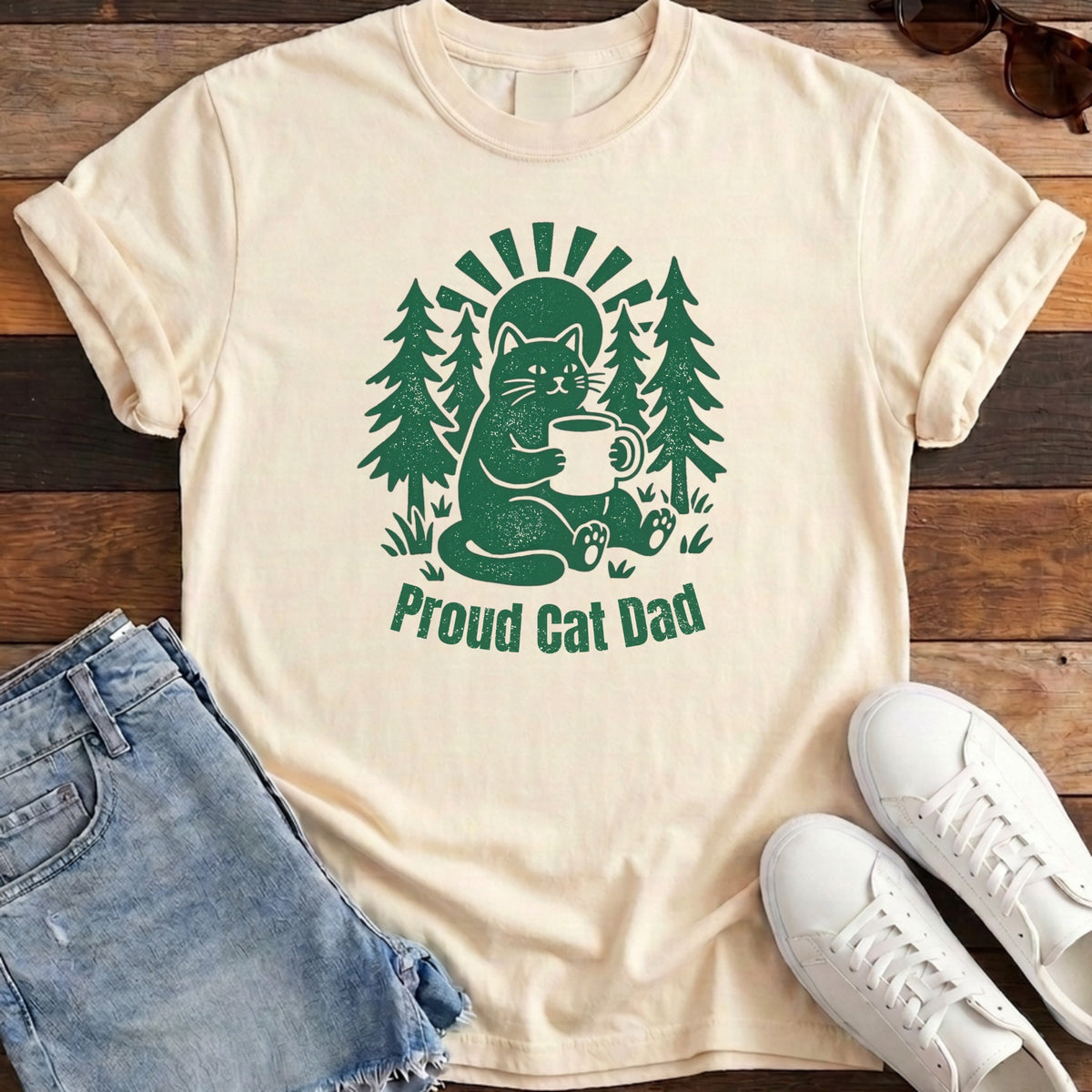 Proud Cat Dad Tee - Ivory