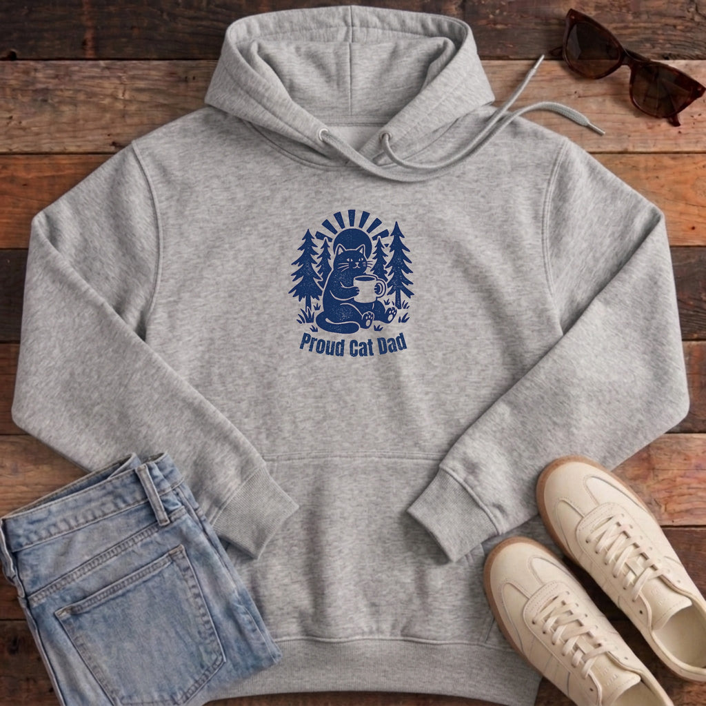 Proud Cat Dad Hoodie - Heather Grey