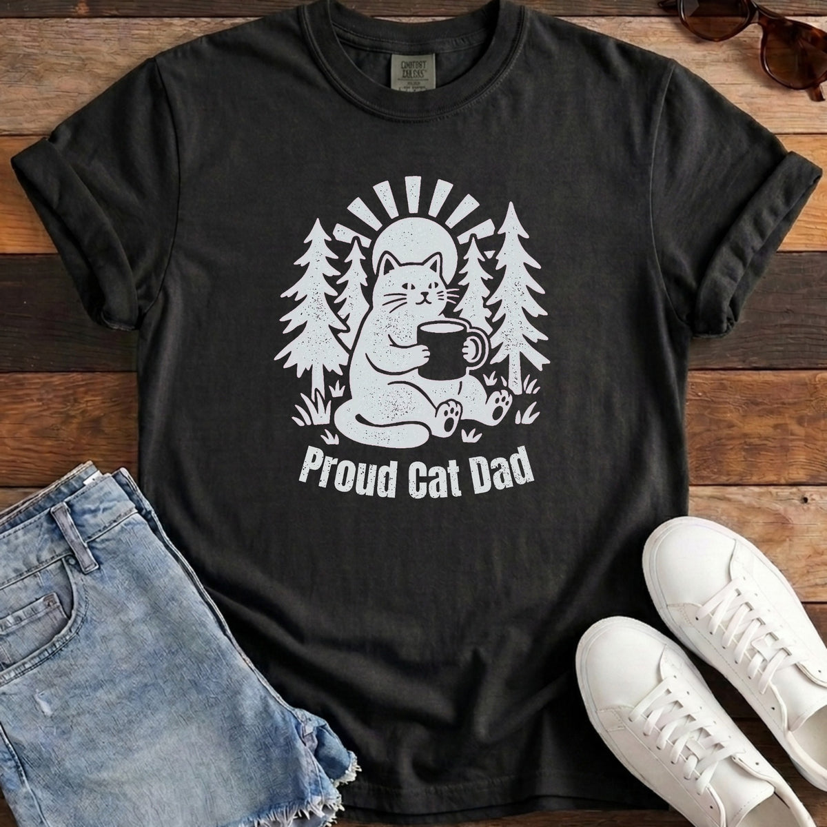 Proud Cat Dad Tee - Black
