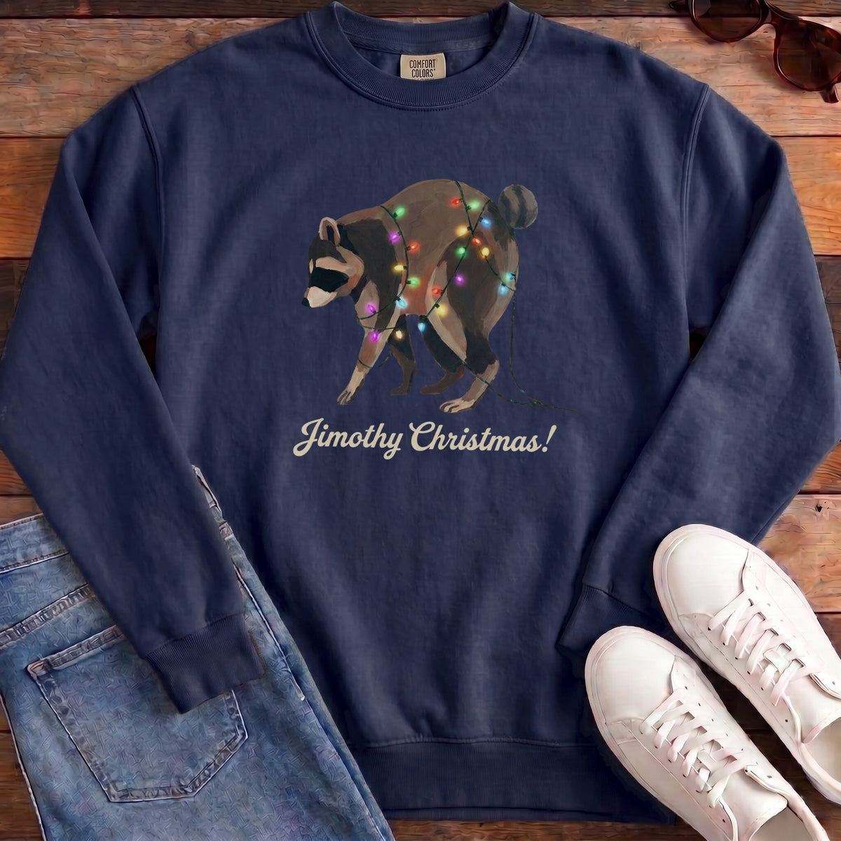 Jimothy Christmas Lights Sweatshirt - True Navy