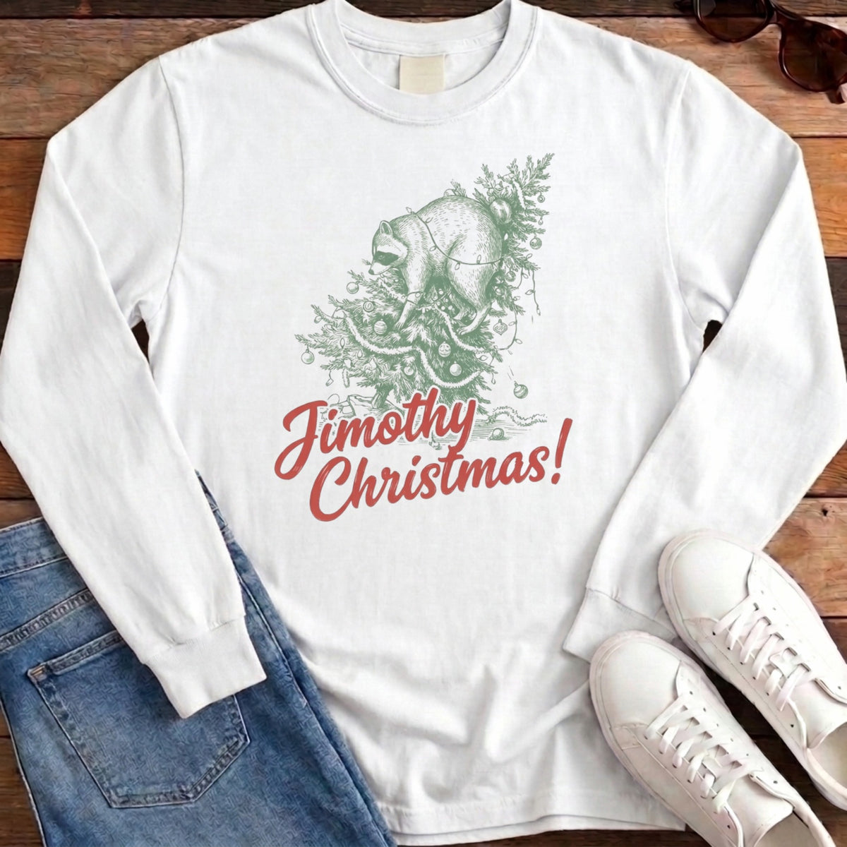Jimothy Christmas Havoc Long Sleeve - White