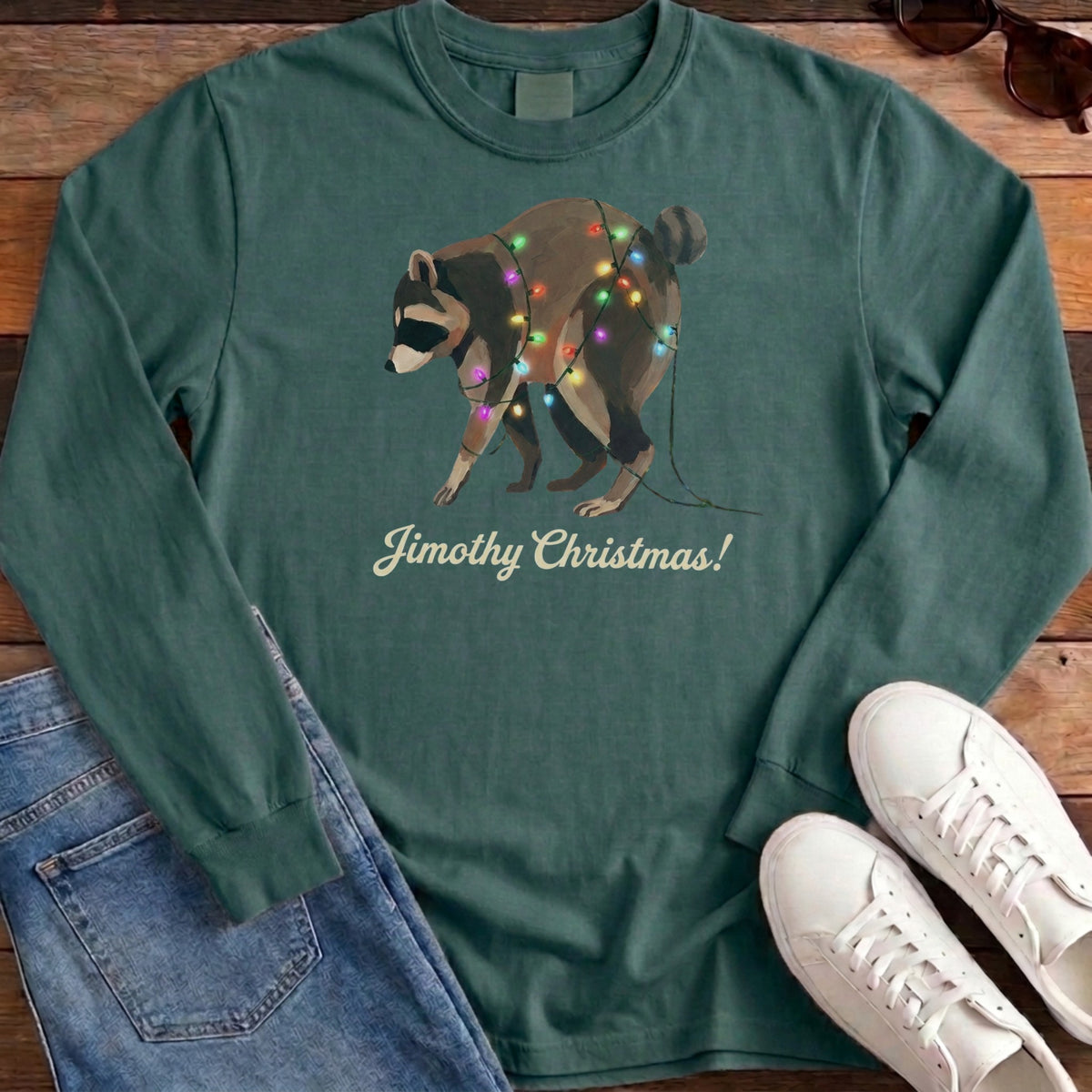 Jimothy Christmas Lights Long Sleeve - Blue Spruce