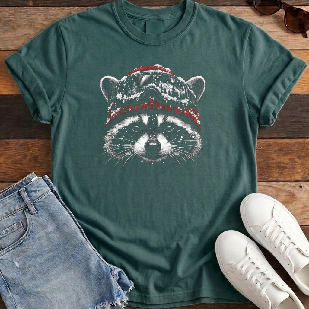 Raccoon Ski Tee - Blue Spruce