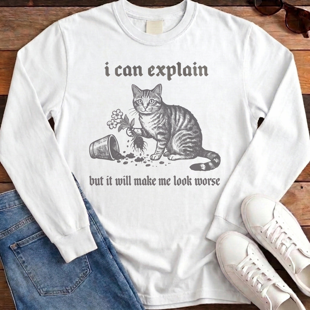 I Can Explain Long Sleeve - White