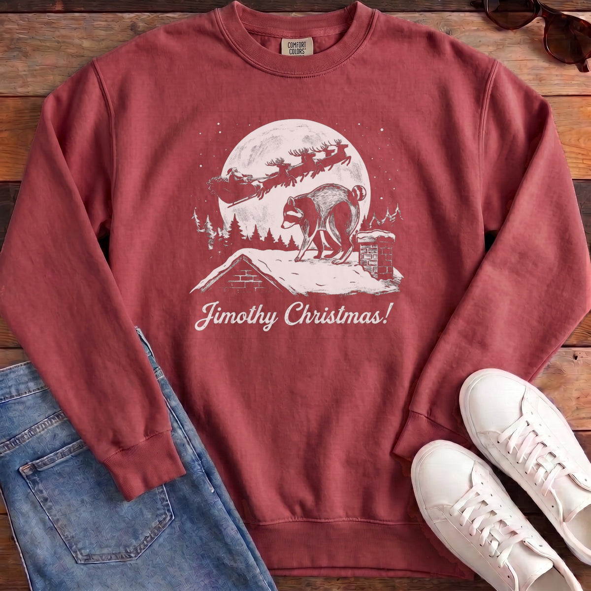 Jimothy Christmas Sweatshirt - Crimson