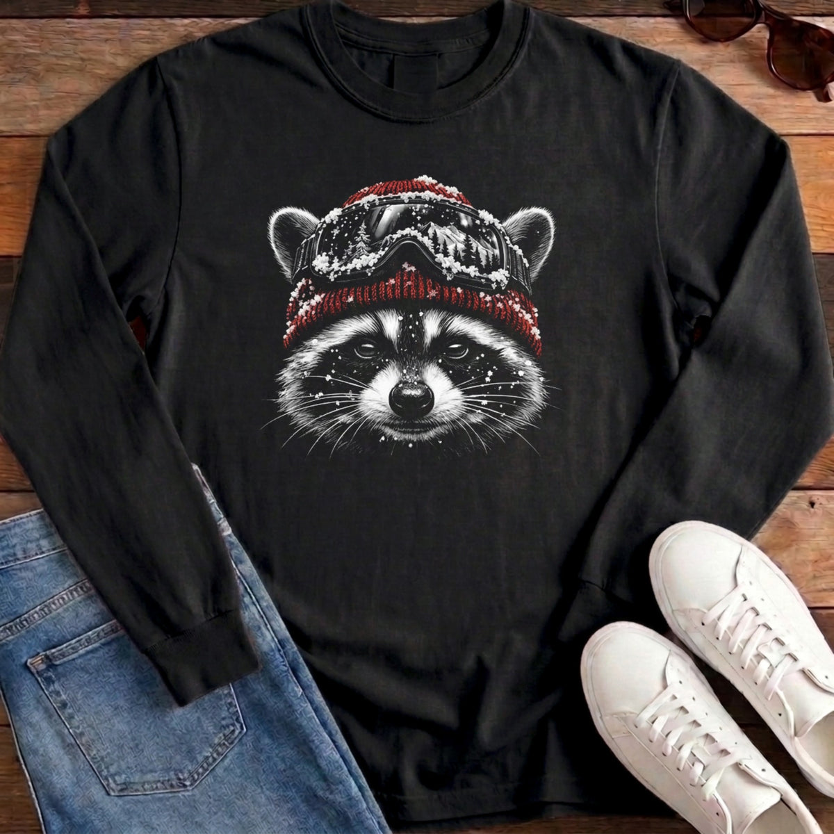 Raccoon Ski Long Sleeve - Black