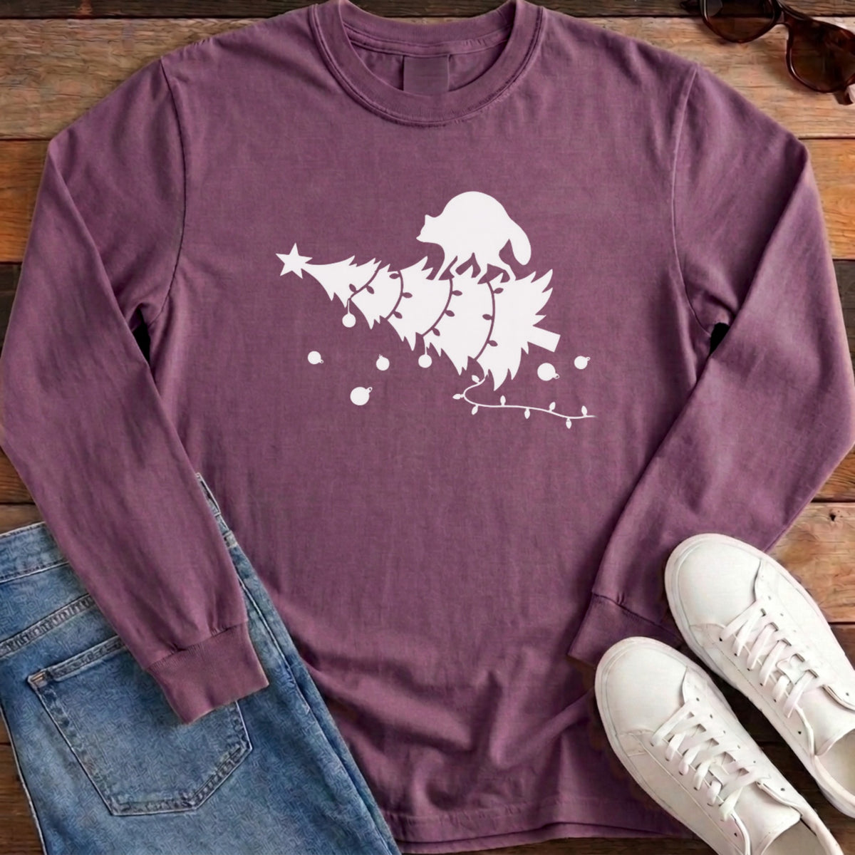 Jimothy Tree Topper Long Sleeve - Berry