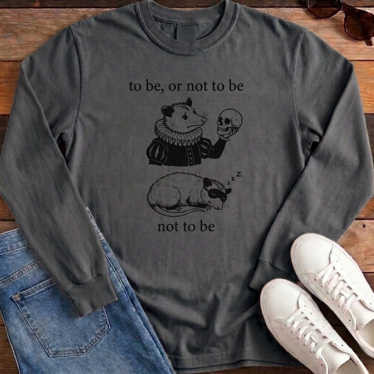 To Be Or Not To Be Long Sleeve - Pepper