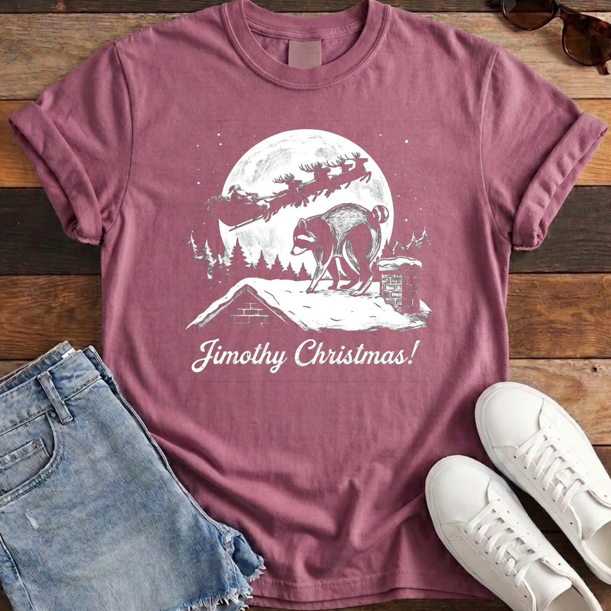 Jimothy Christmas Tee - Berry
