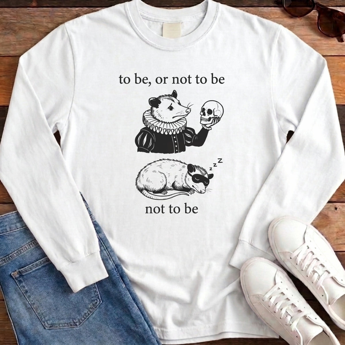 To Be Or Not To Be Long Sleeve - White