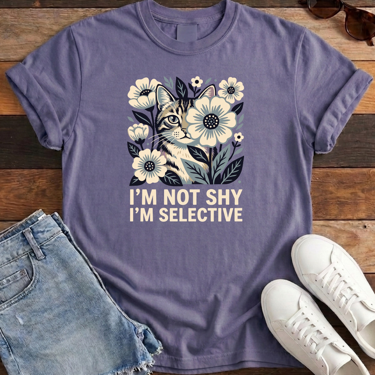 I'm Not Shy I'm Selective Tee - Grape