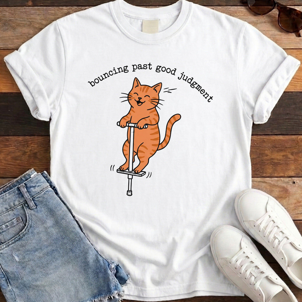Bouncing Past Good Judgment Tee - White