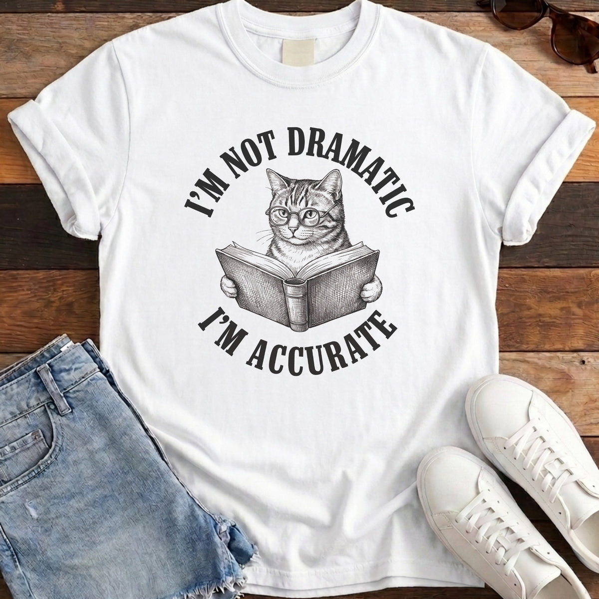I'm Not Dramatic I'm Accurate Tee - White