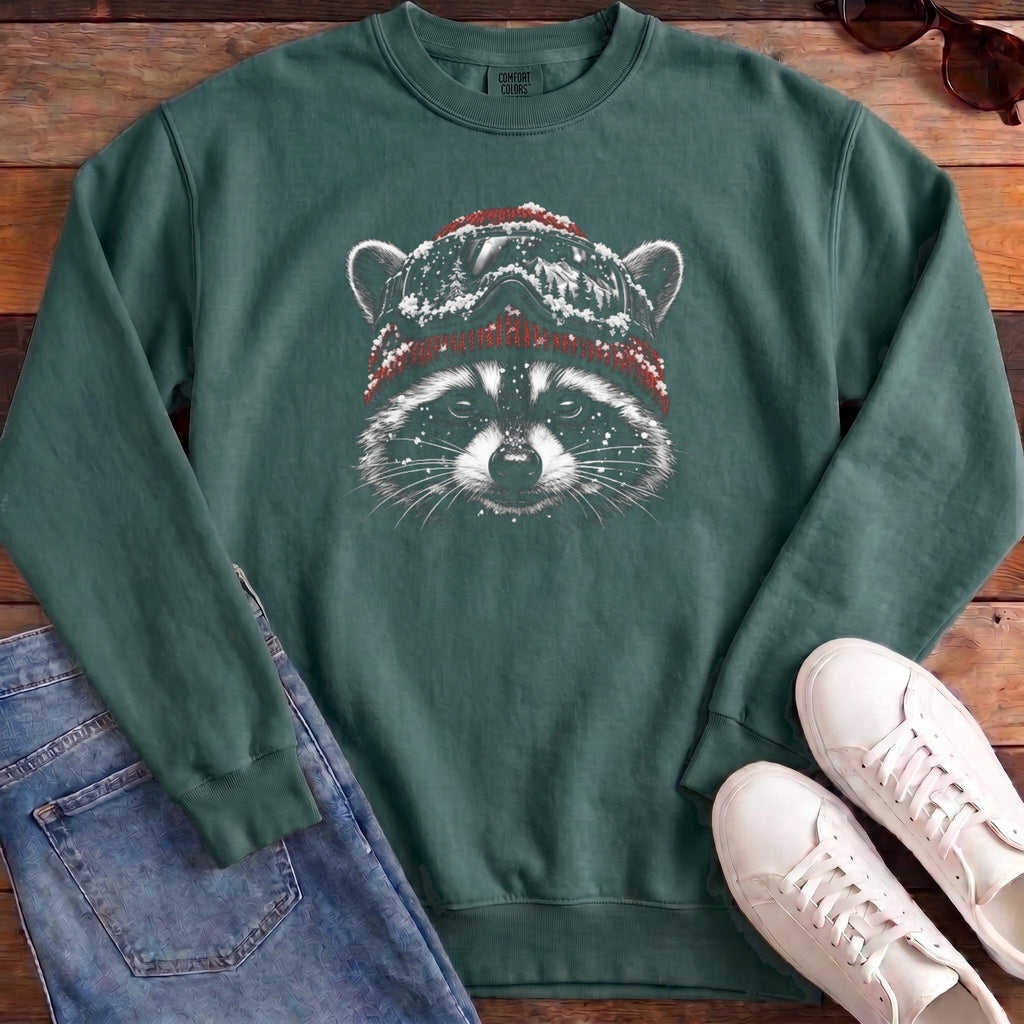 Raccoon Ski Sweatshirt - Blue Spruce