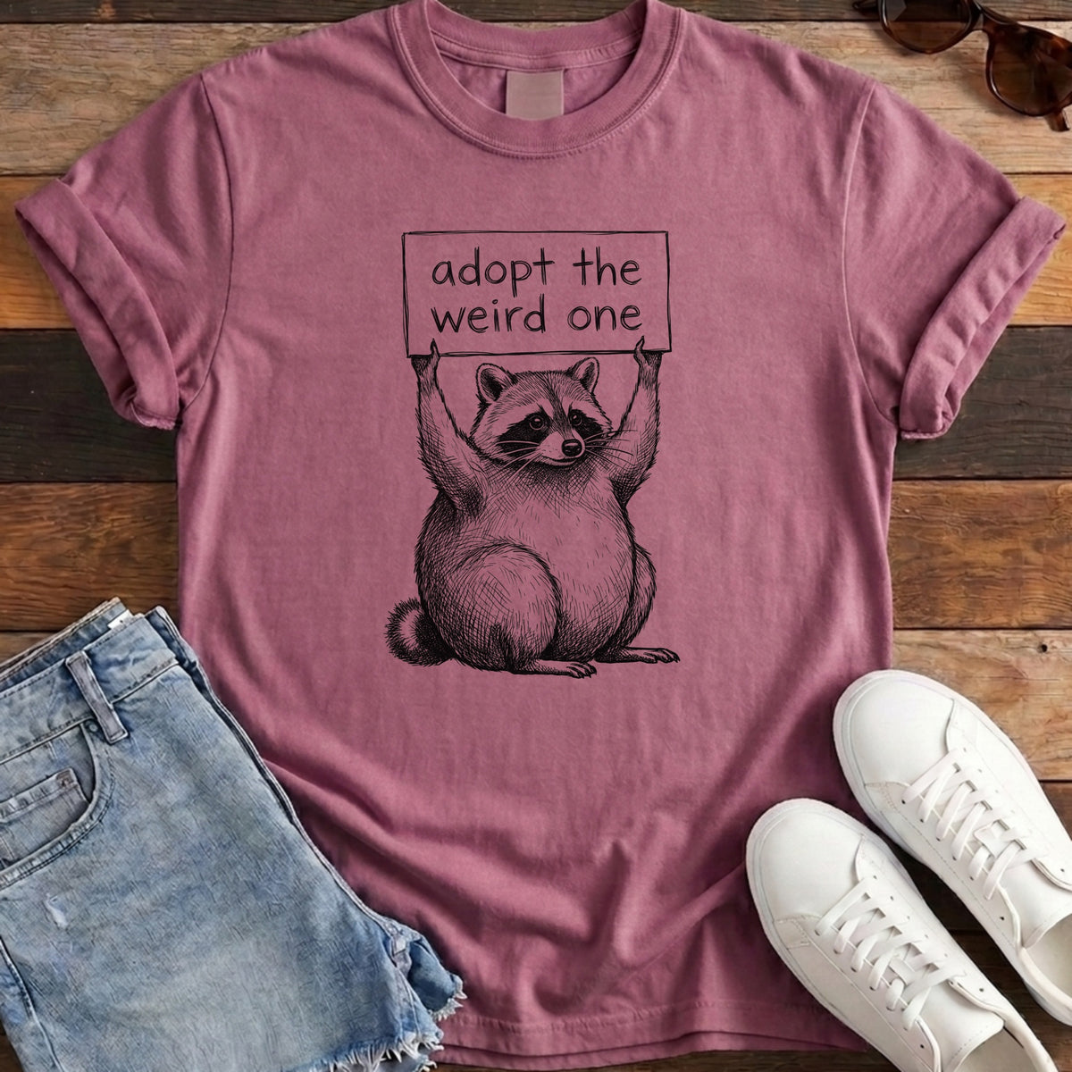 Adopt The Weird One Jimothy Tee - Berry