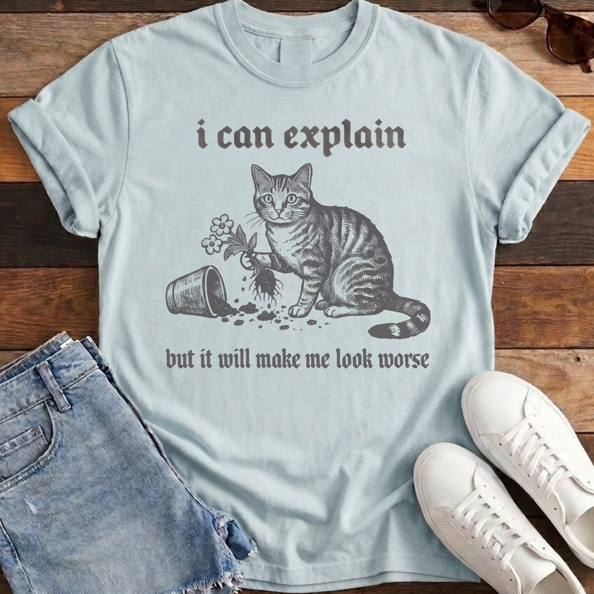 I Can Explain Tee - Chambray
