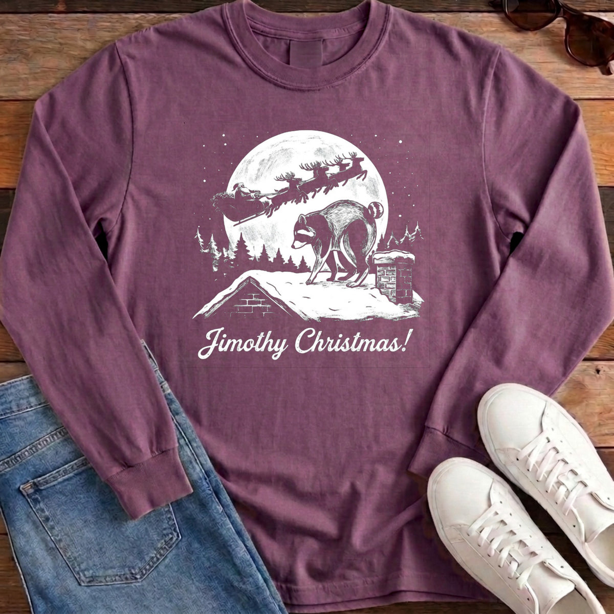 Jimothy Christmas Long Sleeve - Berry