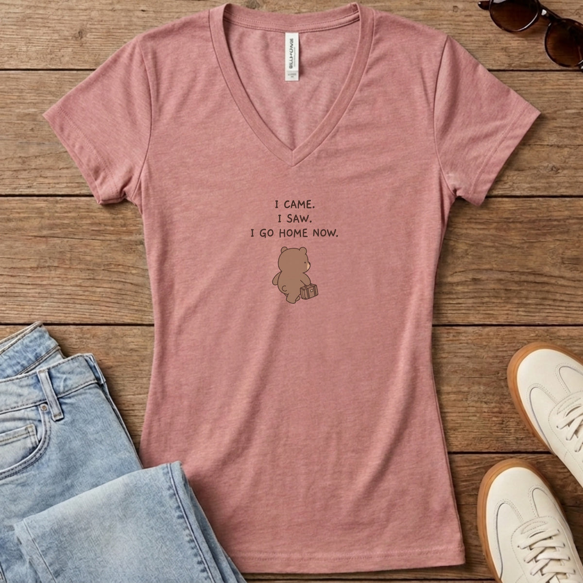 I Came I Saw I Go Home Now Women's V-Neck - Heather Mauve