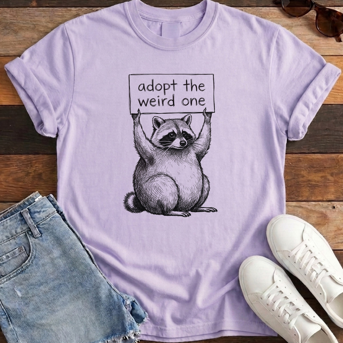 Adopt The Weird One Jimothy Tee - Orchid