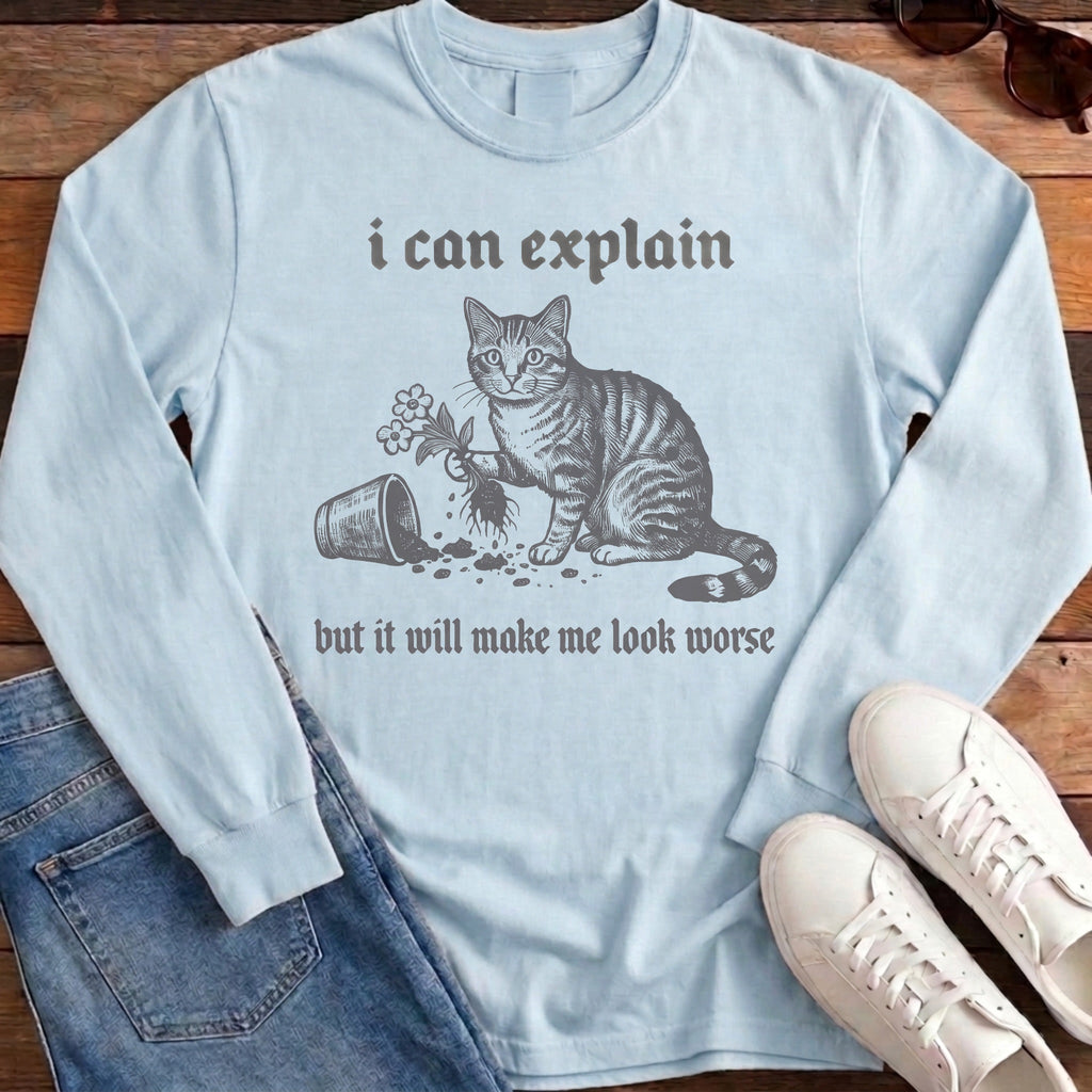 I Can Explain Long Sleeve - Chambray