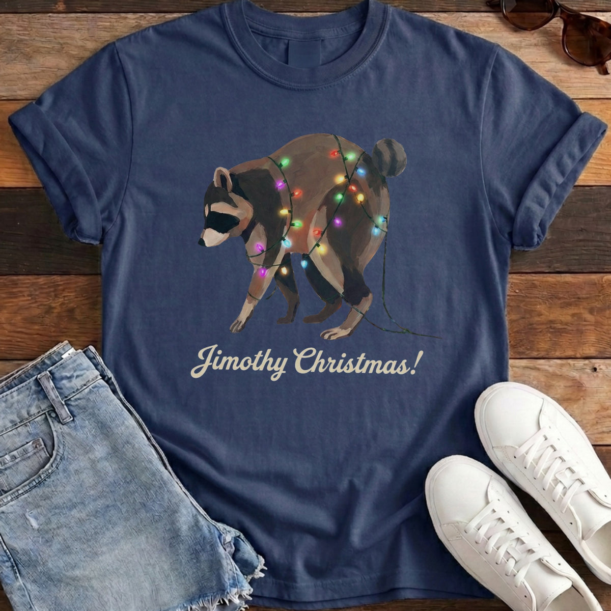 Jimothy Christmas Lights Tee - Navy