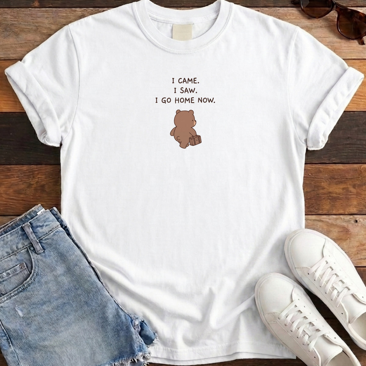 I Came I Saw I Go Home Now Tee - White