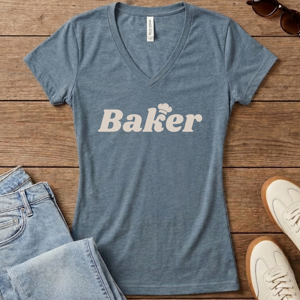 Baker Women's V-Neck - Heather Slate