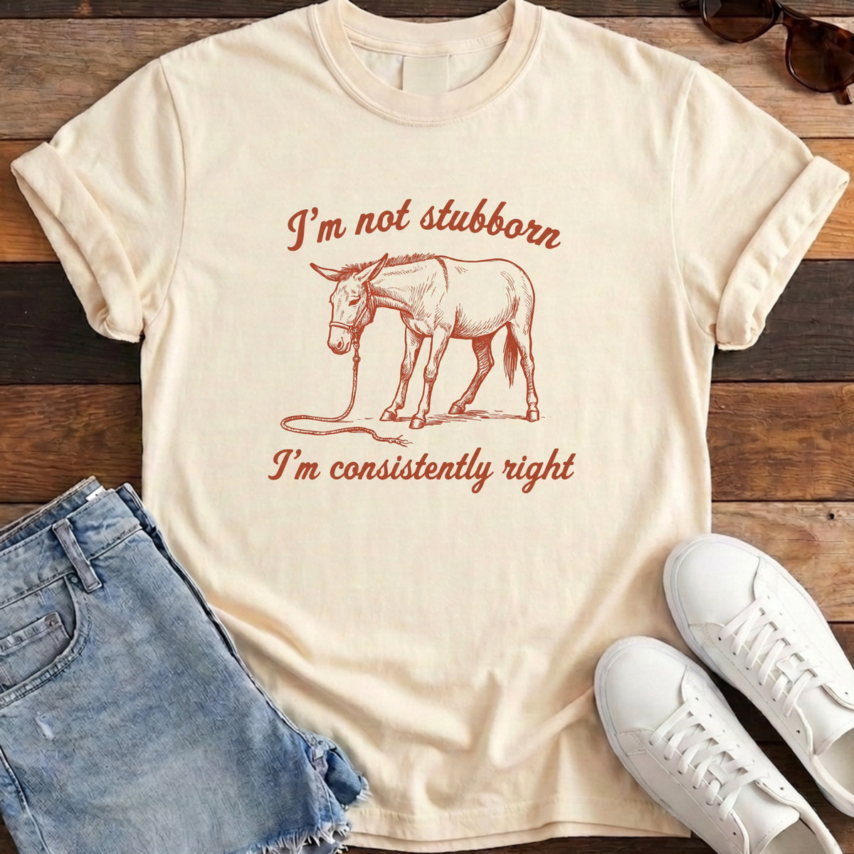 I'm Not Stubborn Tee - Ivory