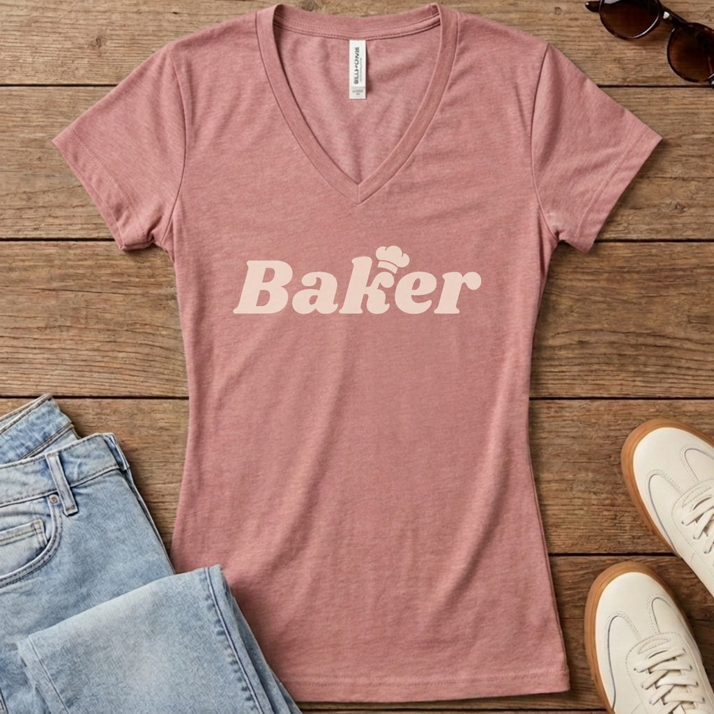 Baker Women's V-Neck - Heather Mauve