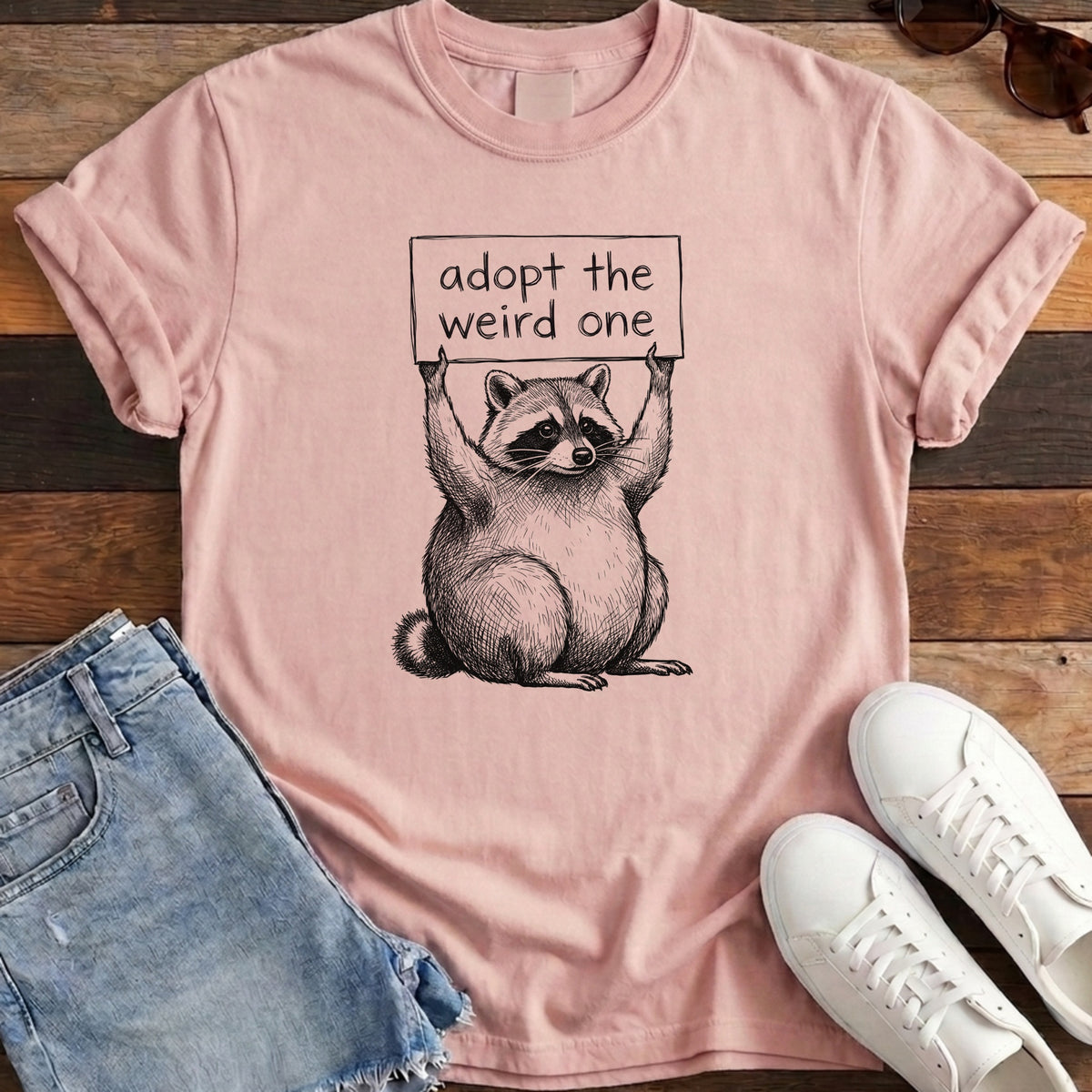 Adopt The Weird One Jimothy Tee - Blossom