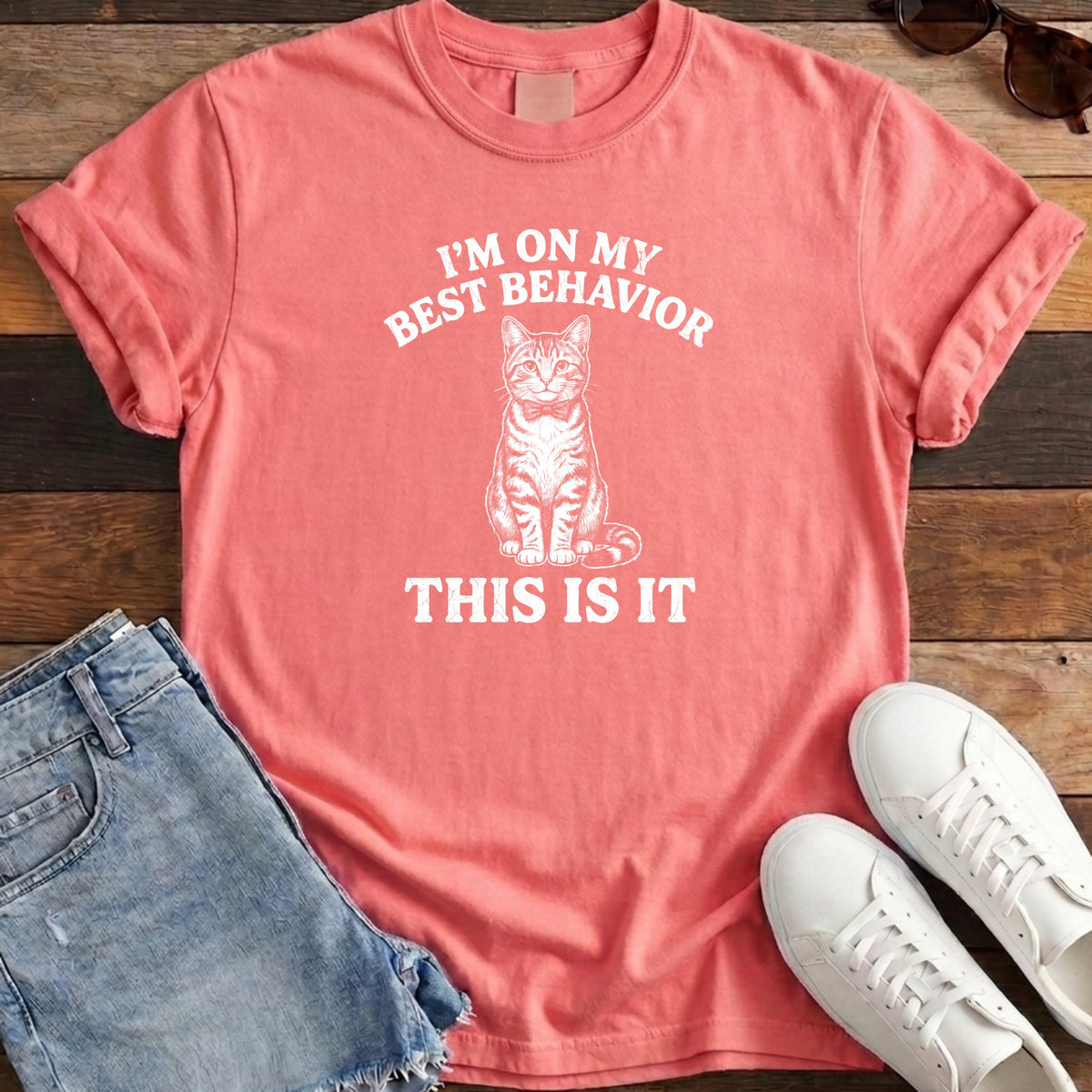I'm On My Best Behavior Tee - Watermelon