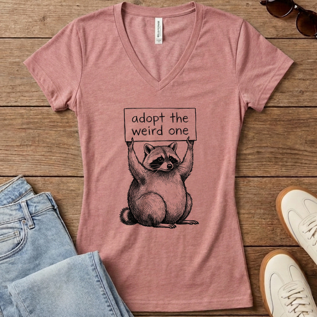 Adopt The Weird One Jimothy Women's V-Neck - Heather Mauve